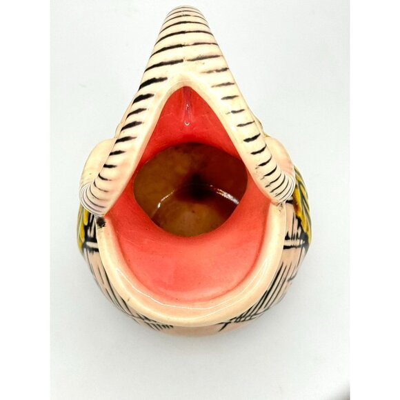 Vintage 1955 Hull Hand-Painted Pottery Pitcher Vase Floral Design Pink & Black - Picture 6 of 6